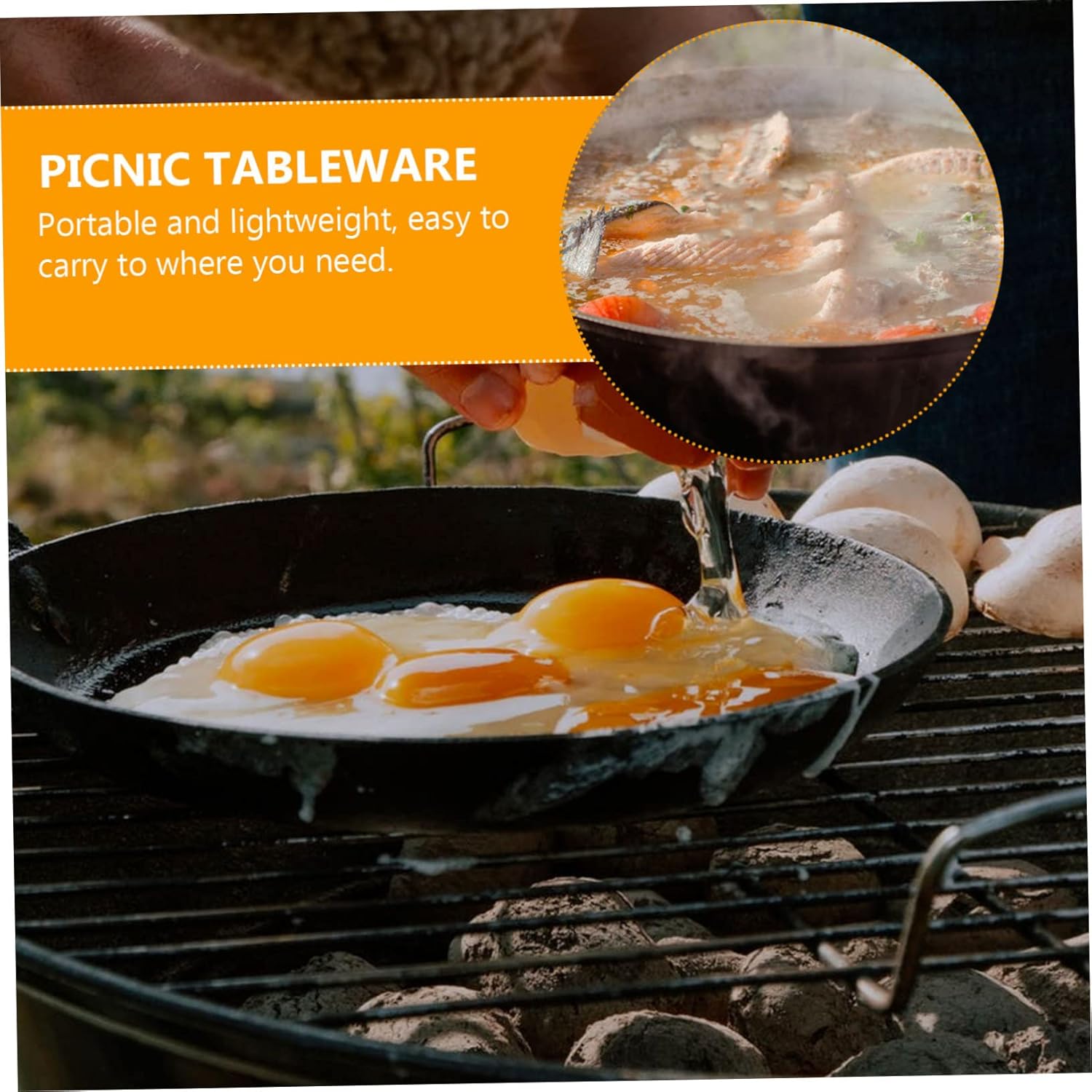 1set Outdoor Cast Iron Cooking Pot Stove and Supporting Plate Japanese Style Cast Iron Sukiyaki Hot Pot for Camping Picnic and Outdoor Cooking