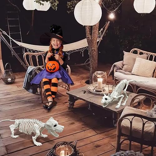 Miniatura 3 de Esqueletos de animales de plástico para perros y gatos de Halloween con articulaciones posables para decoración de Halloween