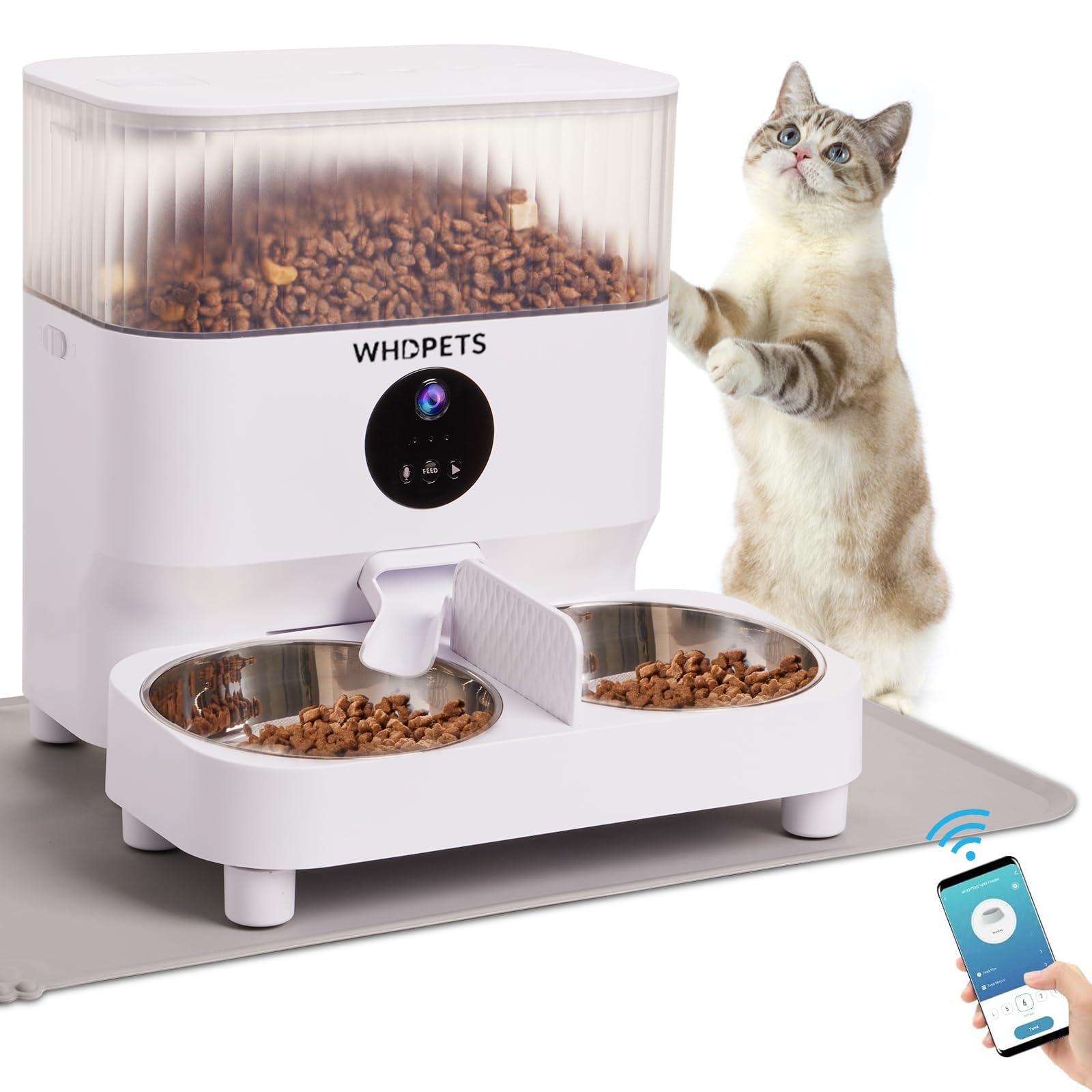Distributeur Automatique Nourriture Et Eau Pour Chat - Réservoir Transparent, Nettoyage Facile
