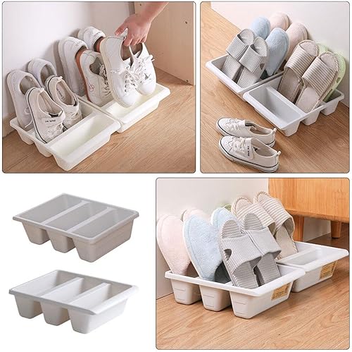 Miniatura 7 de Cabilock Bandeja de almacenamiento de zapatos, organizador de zapatos, zapatero para el hogar, ahorro de espacio, estante de almacenamiento para