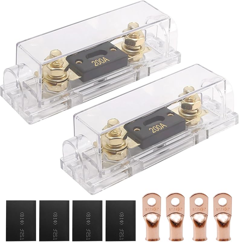 Porta-fusível ANL LIDSCURA 200 A para cabo 0/2/4 AWG – Conjunto com 2
