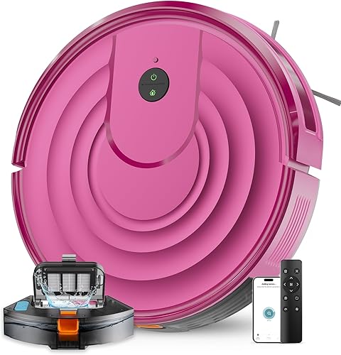 Robot Aspirador y fregona Combo 5000Pa 650mL 2 en 1 Robot Aspirador Horario WiFiAlexaApp Smart Auto-Carga Robótica Aspiradora Ultra-Slim