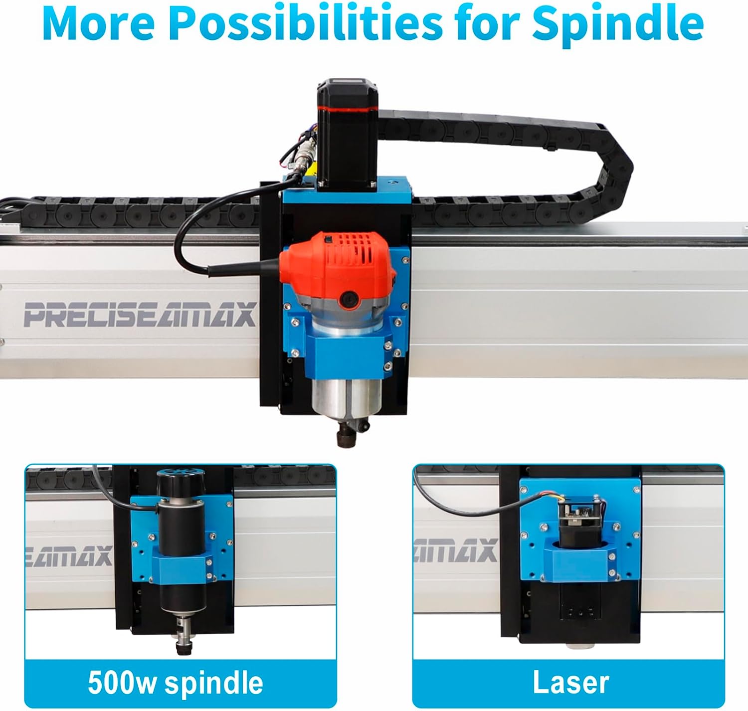CNC Router Machine PreciseaMax PRO 23 Closed-Loop Stepper Motor Engraver with 710W Trim Router Spindle, Ball Screw Milling Machine,600x500x105mm,Wood Metal Acrylic Cutting Milling,GRBL Control