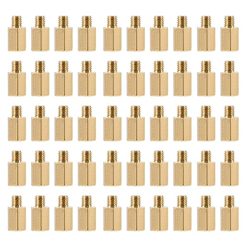 YOKIVE 100 tornillos de separación M3, separadores hexagonales de latón para PCB, mantienen la altura consistente, ideal para placa base (tono