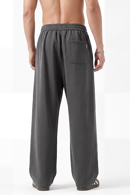 HHZ Men's Cotton Yoga Sweatpants Open Bottom Casual Lounge Pants with Pockets Soft Comfortable Athletic Workout Gym Pants