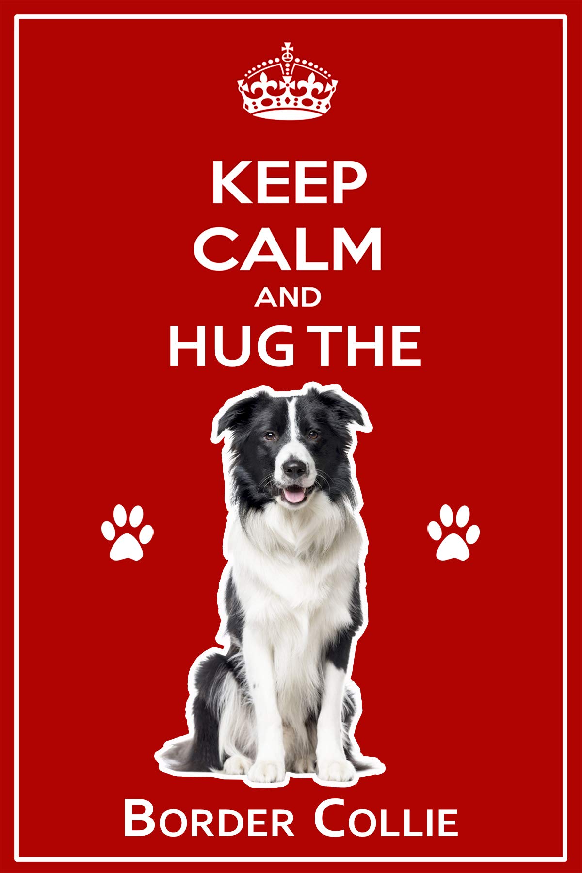 Fridge Magnets Border Collie Dog Gift - Keep Calm - Hug The Border Collie Large Fun Flexible Fridge Magnet- Size 16Cms X 10 Cms (Approx. 6" X4")
