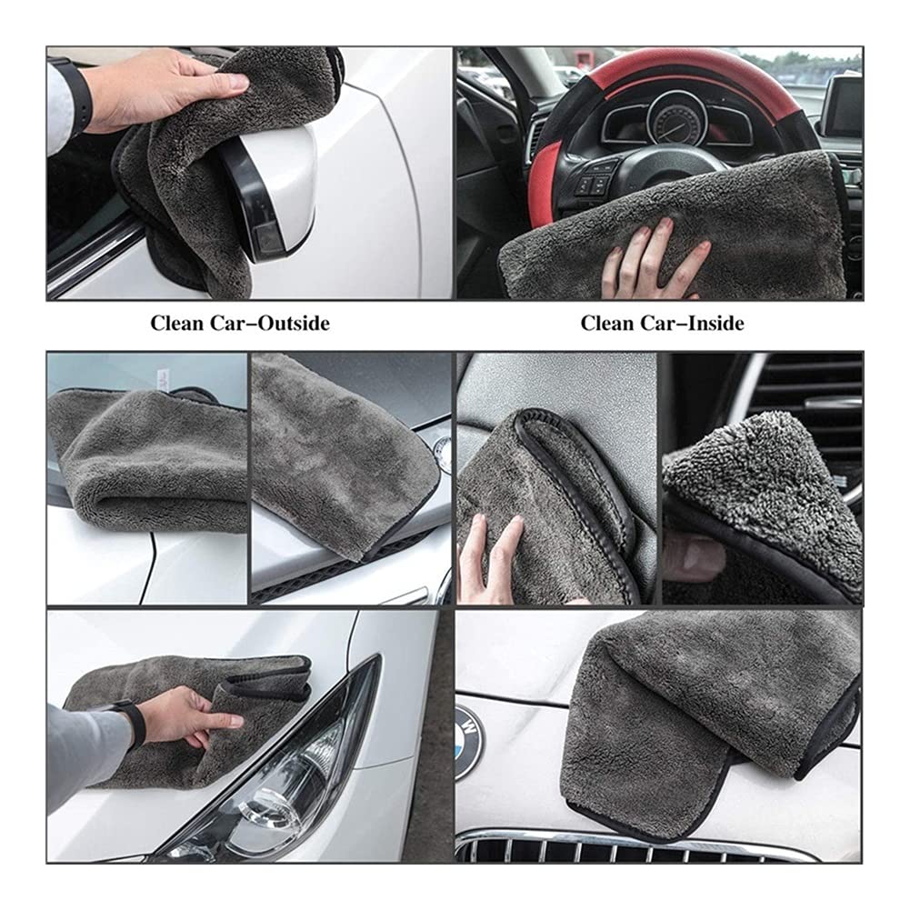 Trockentuch 100 x 40 cm, Mikrofasertücher für Autos, Auto-Trocknungswäsche, Detaillierung, Polieren, Poliertuch mit weichem, randlosem Mikrofasertuch (Farbe: 75 x 35 cm, Material: Coral Fleece) (60
