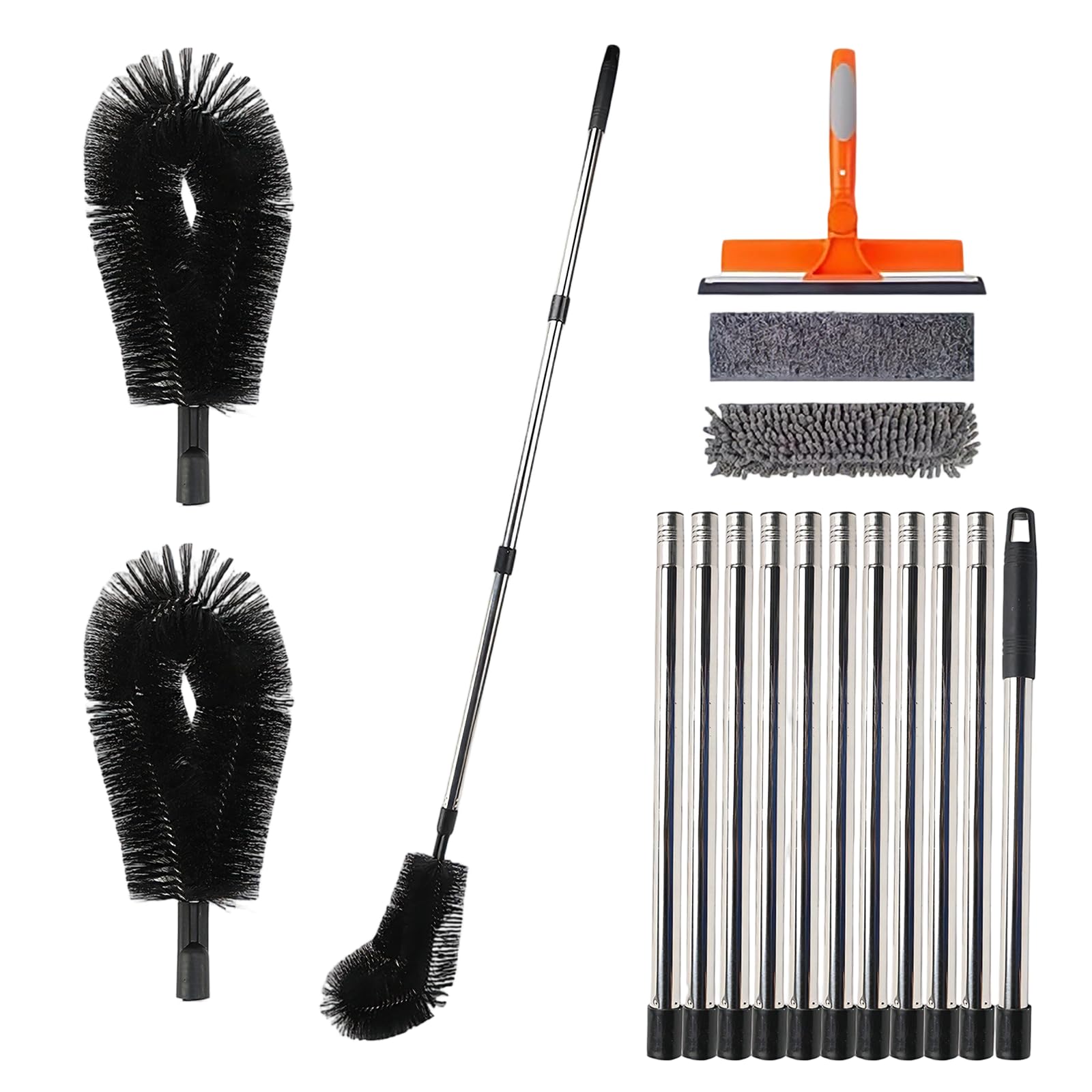 Kit de nettoyage de gouttière pour fenêtres hautes et entretien de panneaux solaires