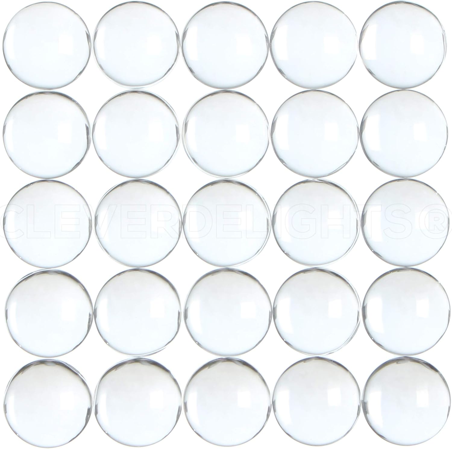 CleverDelights 12mm (1/2) Round Glass Cabochons - 100 Pack