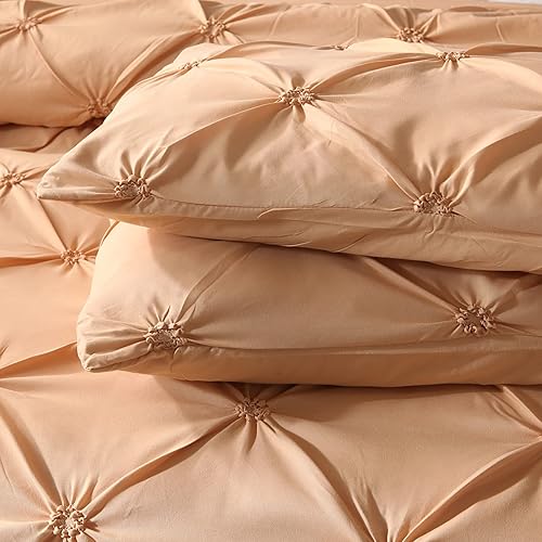 Miniatura 6 de QIZEKLUM Juego de edredón doble plisado de microfibra suave con 2 fundas de almohada, fácil cuidado, sin arrugas, juego de ropa de cama doble de 3