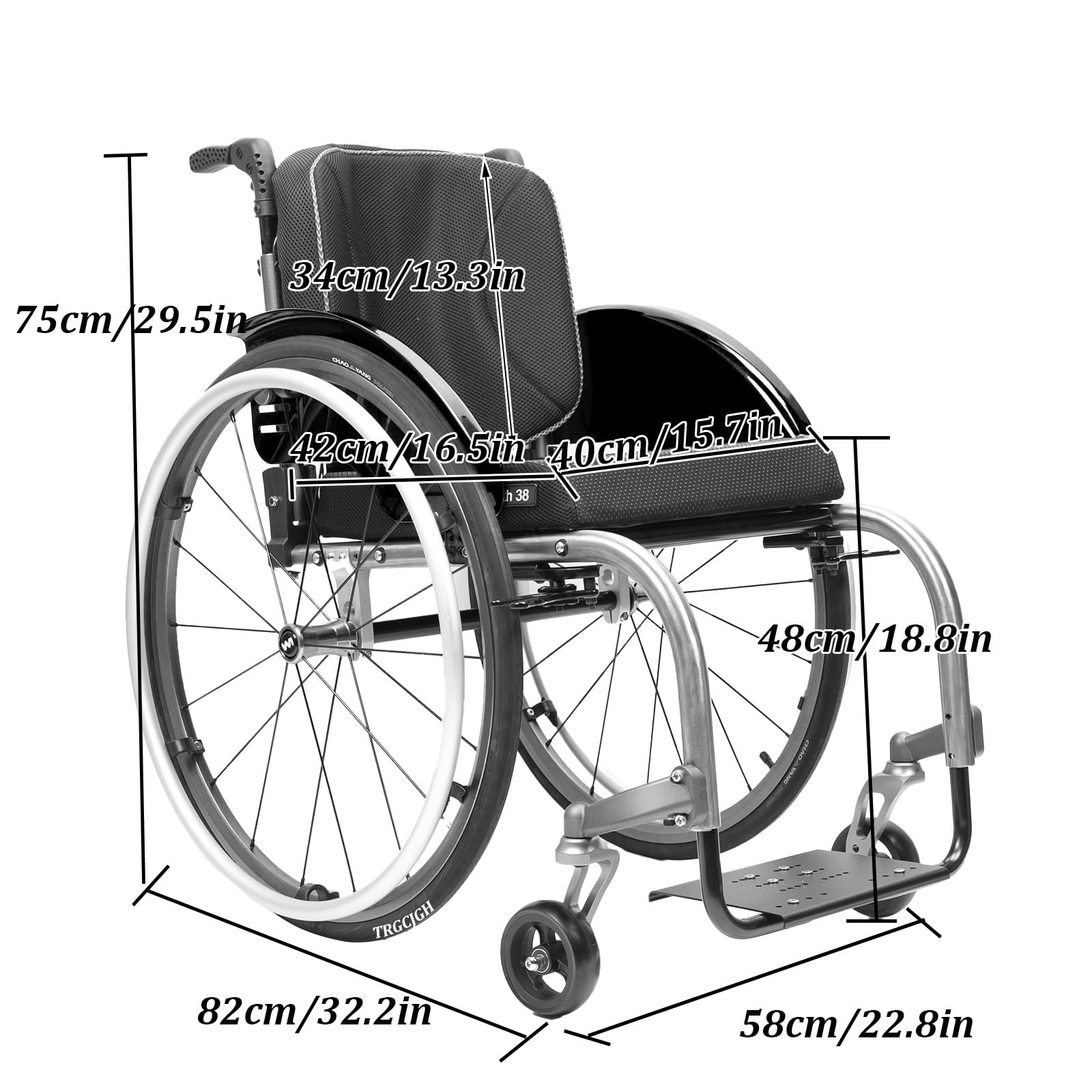 Carrozzina per Disabili Pieghevole leggera ad Autospinta, Sedia A Rotelle perSchienale diviso,Freno manuale,12KG(Green,15.7in Seat Width)