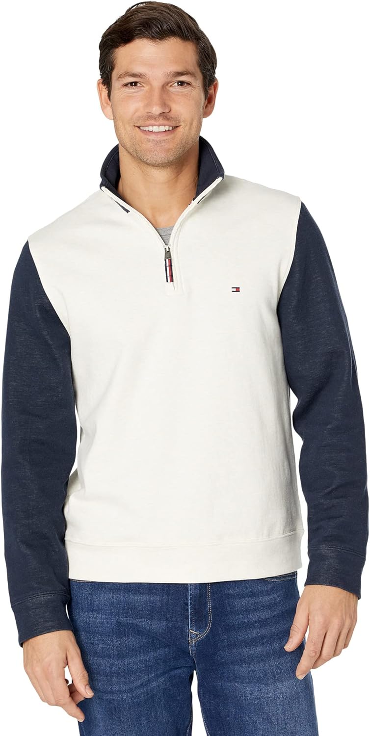 Tommy Hilfiger Men's 1/4 Zip Mock-Neck Sweatshirt