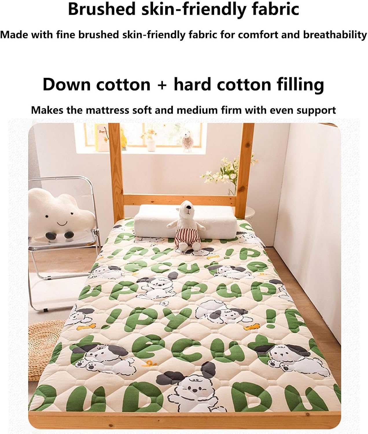Lightweight 4cm Thick Japanese Futon Mattress 4-Layer Foldable Tatami Sleeping Mat Non Slip Breathable Floor Pad For Yoga Camping Dorm Adults 4 Seasons Soft Portable Roll Out Guest Bed Premium Durable