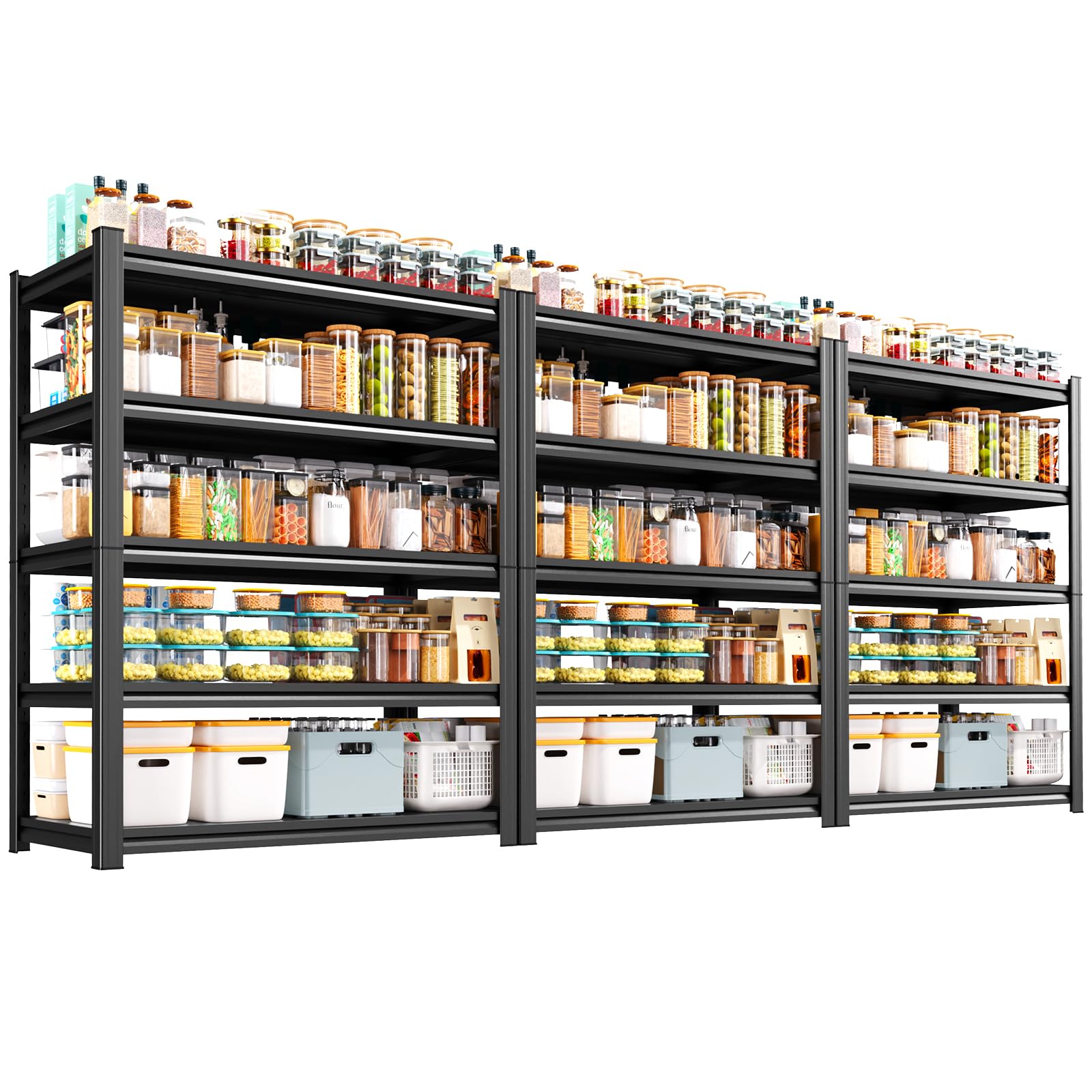 3 Pack Garage Shelving, Adjustable Metal Shelf, 45.6"W x 20"D x 71"H