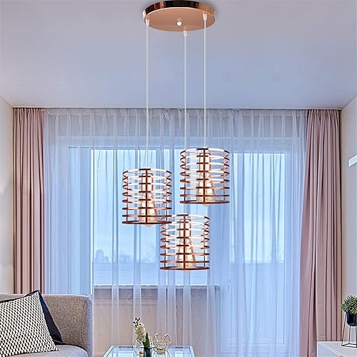 Miniatura 3 de Lámpara de araña E27 de altura ajustable, lámpara colgante industrial de hierro vintage para sala de estar, isla de cocina y balcón (C2)