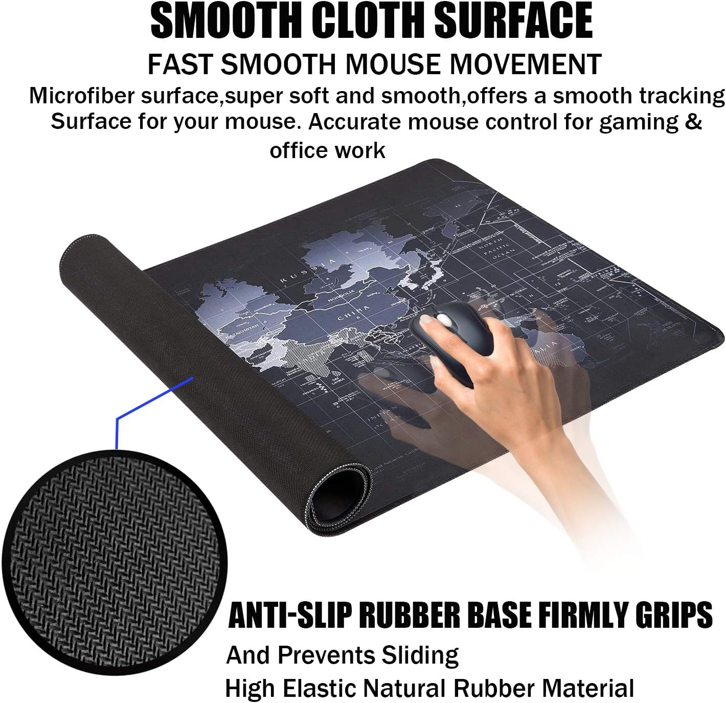 Gaming Mouse Pad, Upgraded Larger Durable Mat, 31.5"x15.7" Waterproof Extended Large Gaming Mouse Pad with Stitched Edges, Large Anti-Slip Rubber Base Gaming Mouse Pad for Gaming Home Office