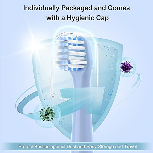 Miniatura 9 de CILGEWH Cabezales de repuesto para cepillos de dientes, paquete de 10 unidades, compatibles con Colgate Hum Connected Smart Battery Head, color