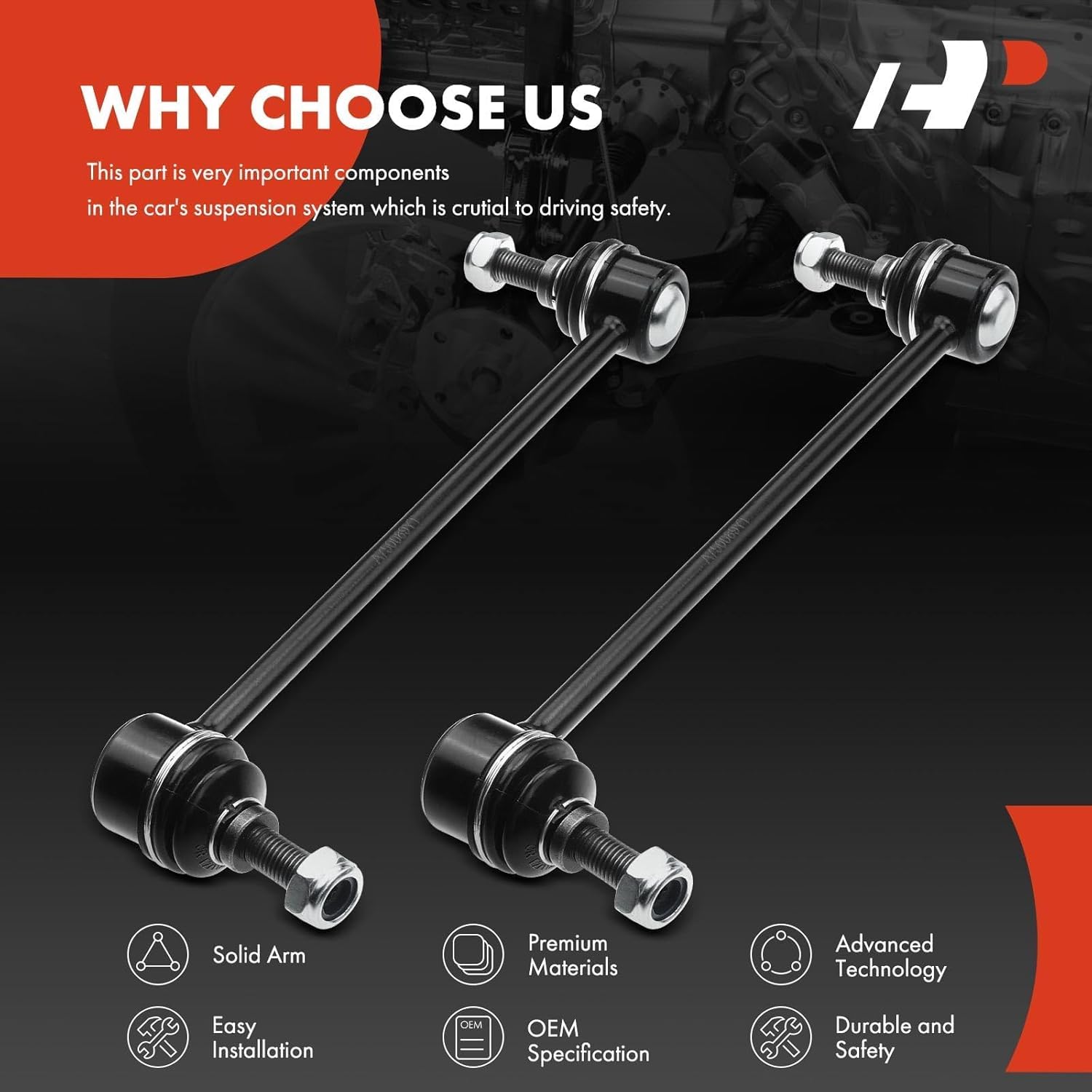 A-Premium 2 x Rear Sway Bar Links Stabilizer Bar Links, Compatible with Suzuki Forenza 2004-2008, Reno 2005-2008, Chevrolet Optra 2004-2007