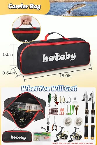 Miniatura 13 de Fishing Pole Combo Set, 2PACK 6.89ft Fishing Rod and Reel Combo, Carbon Fiber Telescopic Fishing Rod Kit with Spinning Reel, Line, Lures, Carrier