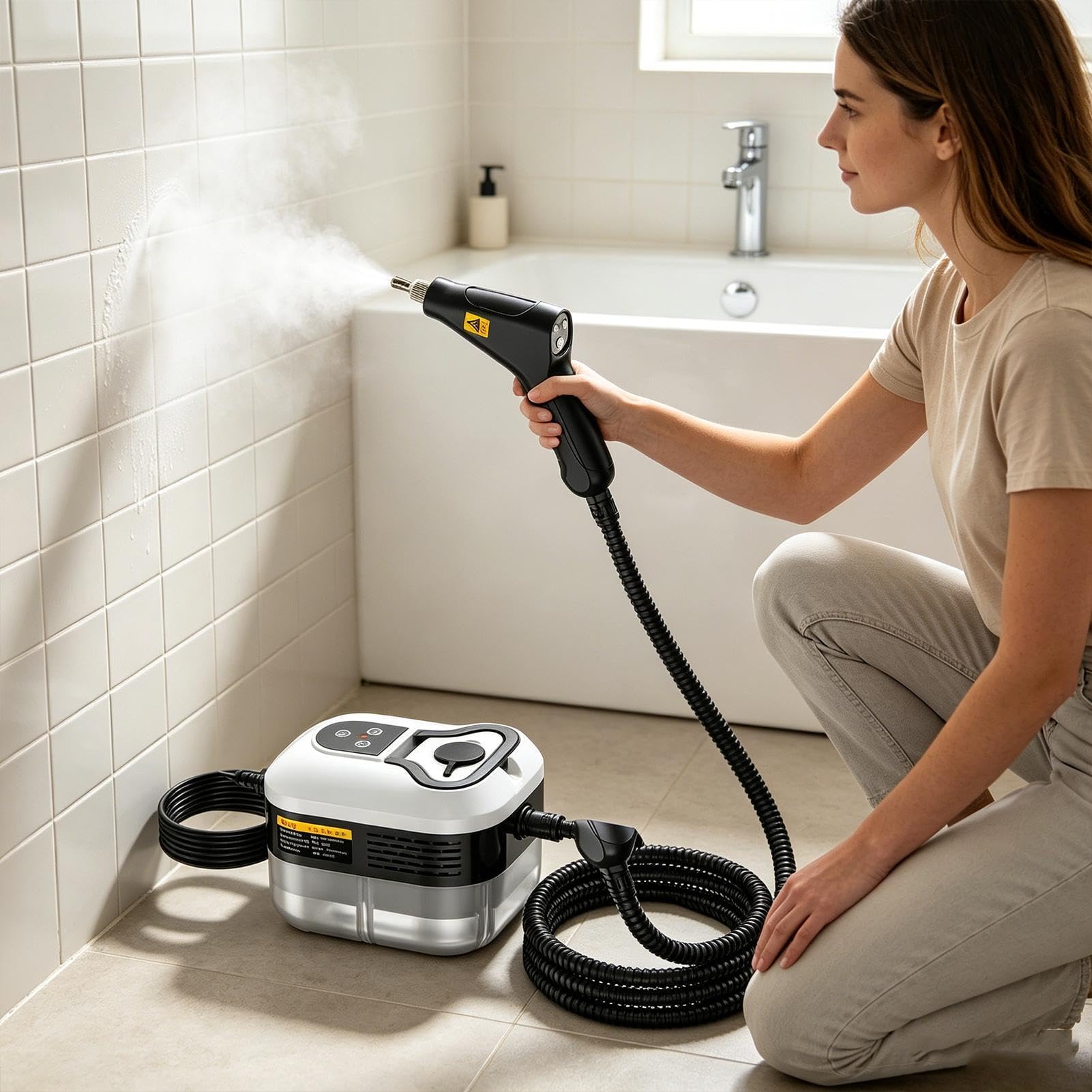 Limpiador A Vapor De Mano De Mano Con 8 Accesorios Potente | Máquina De Limpieza A Vapor Para El Baño Para Hogar, Cocina Comercial, Baño, Azulejos, Lechada Y Tapicería