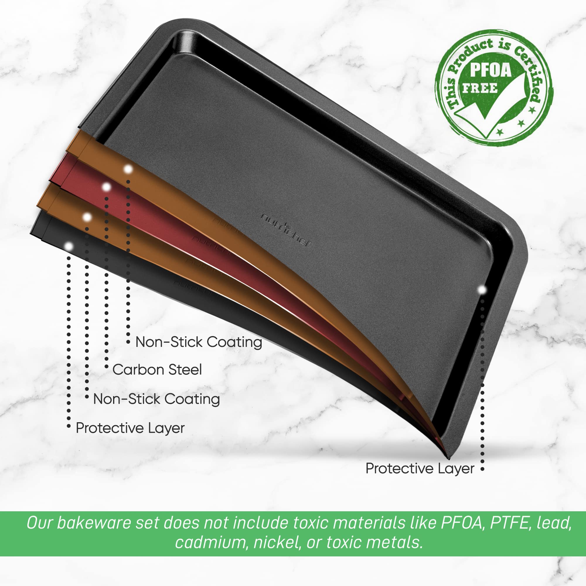 NutriChef Molde antiadherente para hornear magdalenas de 13 pulgadas, 12 tazas, acero al carbono gris de lujo, utensilios de metal de calidad de restaurante de grado comercial, compatible con el