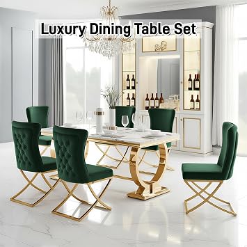 95 Dining Table Set - Modern Kitchen Chairs with Padded Seats, Space-Saving Design, Versatile Kitchen Set, Stylish Dining Room Set for Home Use, Dining Table Set for 10, Pink