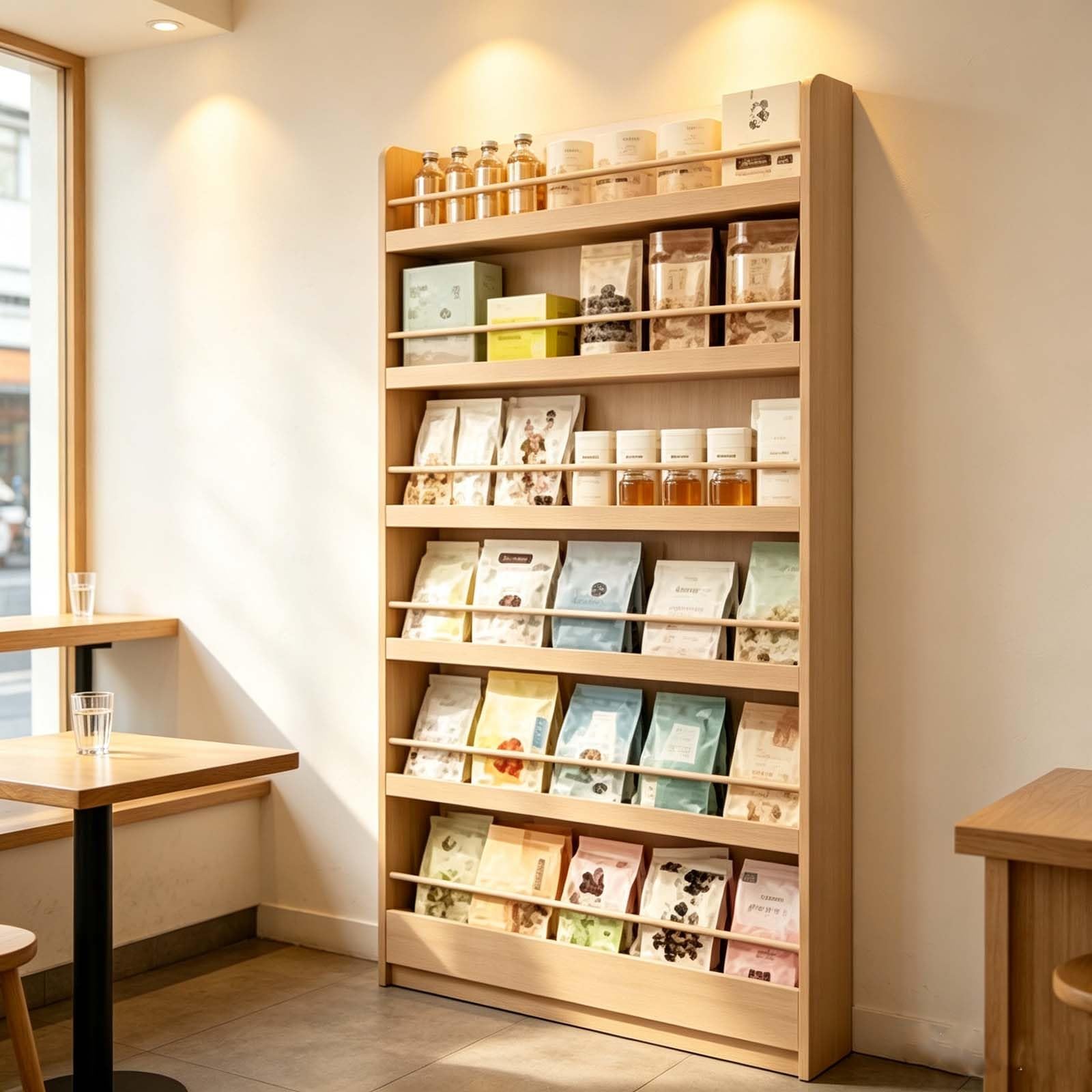 LCNDKF Multi-Tier Wooden Slanted Rack