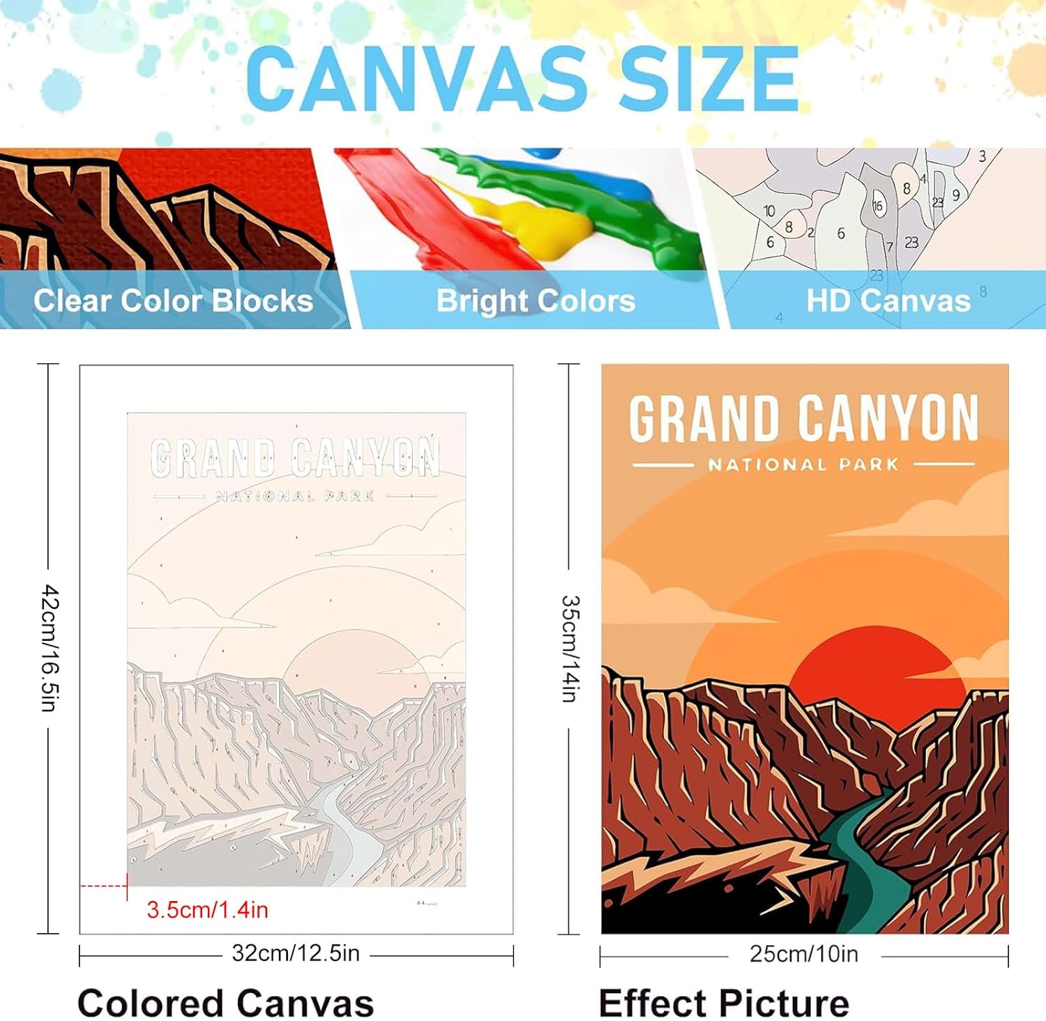 6 Pack Paint by Numbers Kit for Adults Beginners - 10x14 Inch National Park Adult Paint by Number Kits on Canvas, DIY Acrylic Oil Number Painting Kits for Adults, Perfect for Gift Home Decor