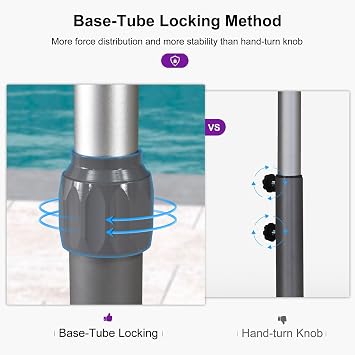 PURPLE LEAF AT4028 Patio Umbrella Base Stand Outdoor Heavy Duty Round Concrete Stand 62 LBS Black Market Table Umbrellas