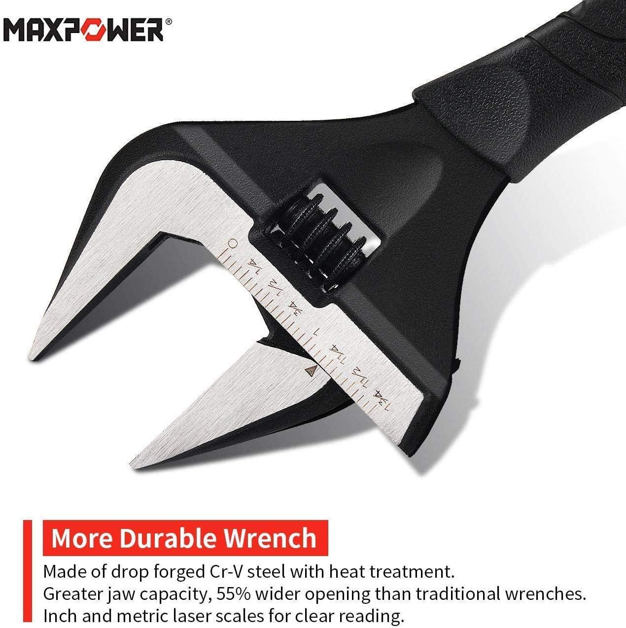 MAXPOWER Stubby Adjustable Wrench and 14-inch Pipe Wrench