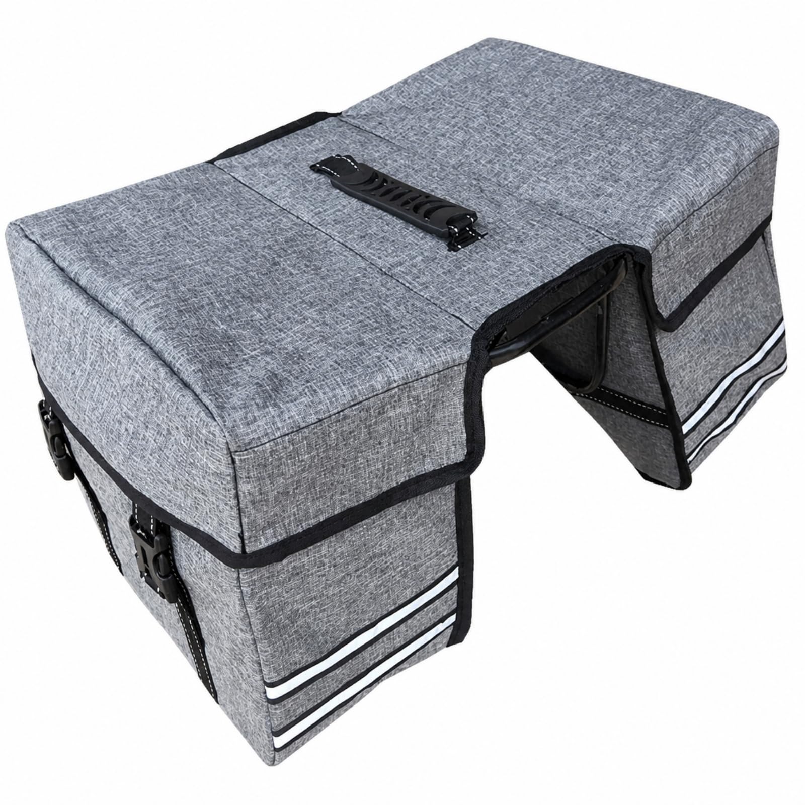 Ronyme Bolsa Portaequipajes para Ciclismo con Estructura Sólida y Asa Cómoda con Cierre Correa Ajustable Acuada para y Paseos por, Gris
