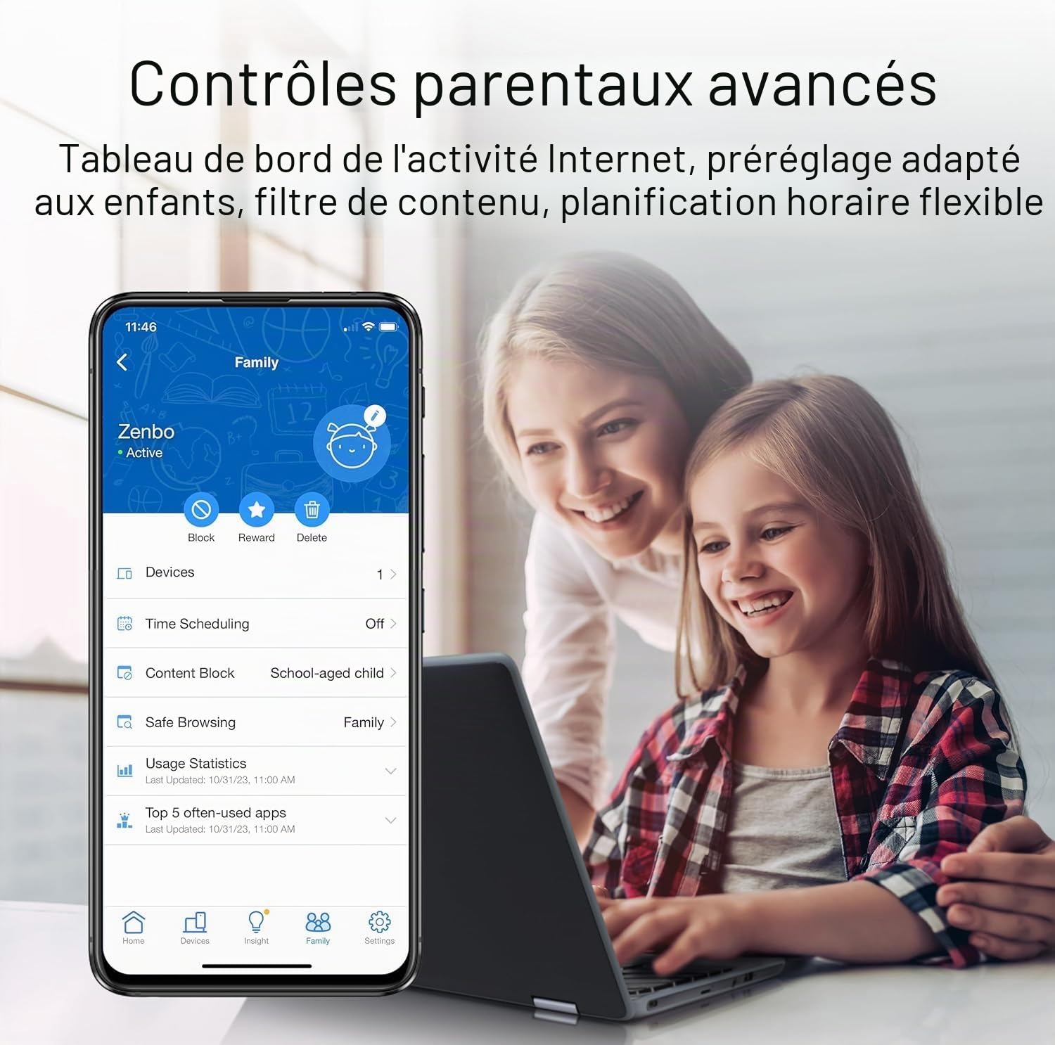ASUS ZenWiFi BT8 - Pack de 3 - Système WiFi 7 Mesh, Double-Bande, 14 Gbps, 750m2, Double Ports 2,5G, sécurité et contrôles parentaux Inclus, Smart Home Master SSIDs, 4G & 5G Mobile Tethering