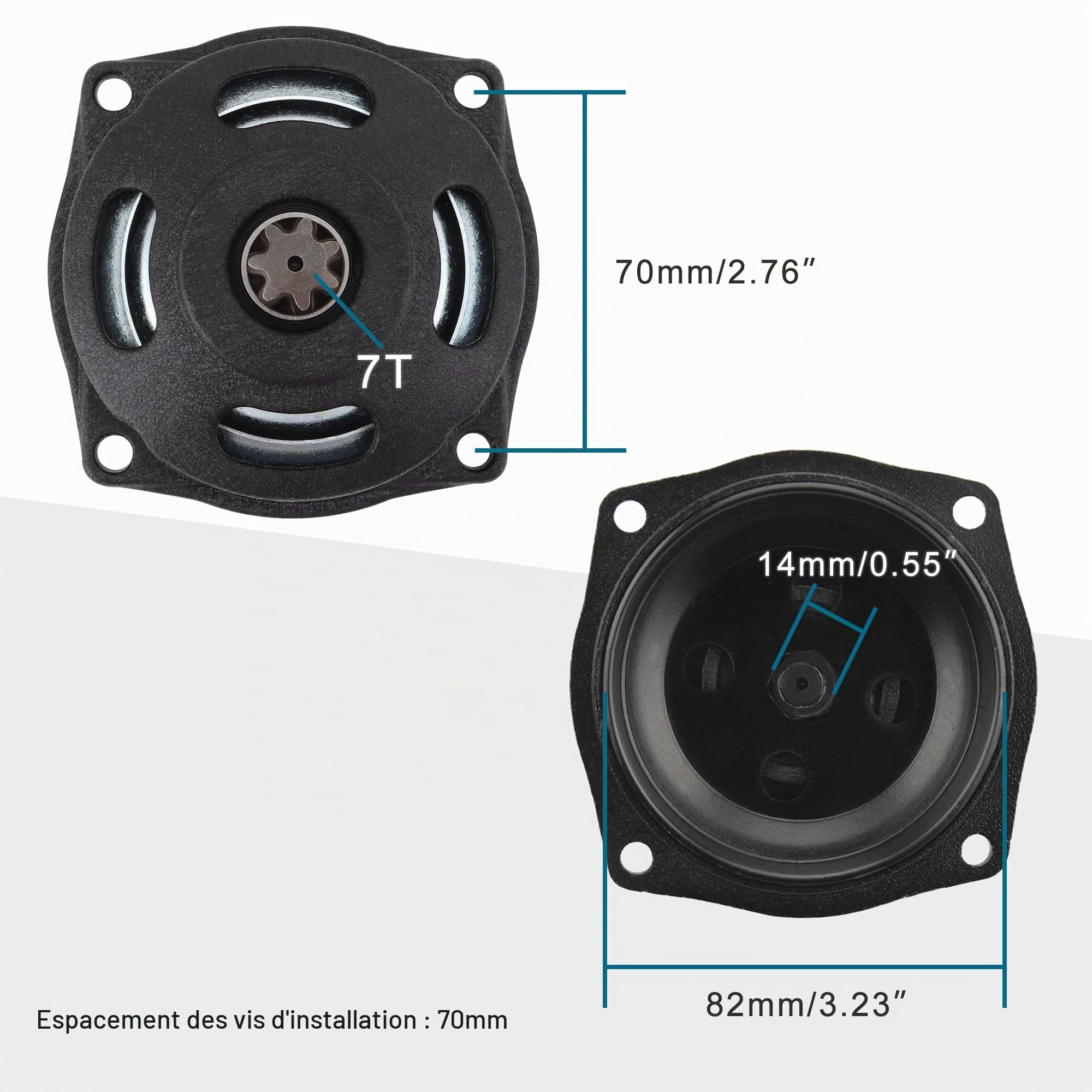 GOOFIT 7 dents tambour embrayage boîte de vitesses Remplacement pour 2 stroke 47cc 49cc Pocket Bike
