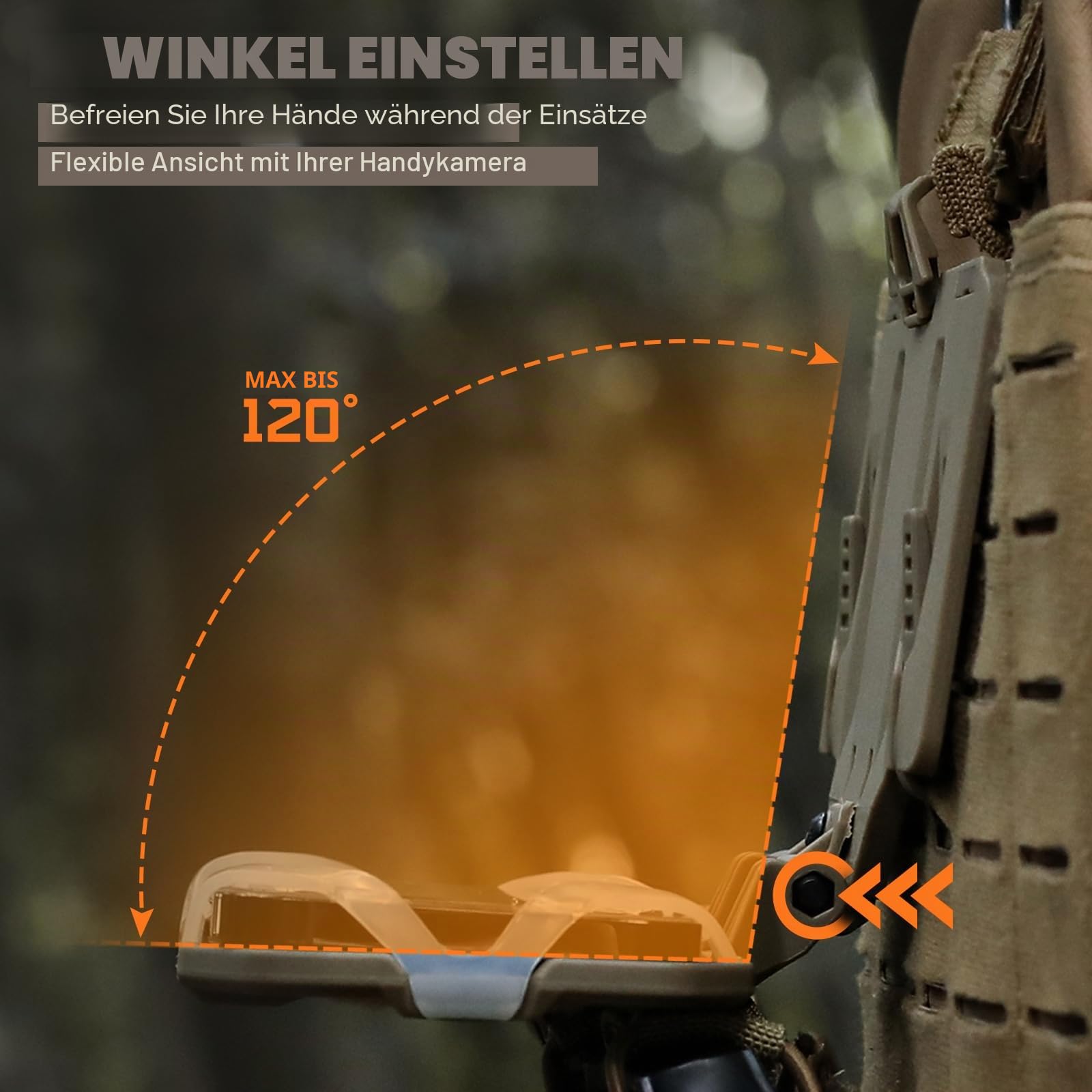 WYNEX Airsoft Plattenträger Handy Halterung, Taktische Molle Westen Zubehör, Chest Rig Handy Brusthalter für Mobiltelefone, Outdoor, Laufen, Wandern (Bildschirmgröße von 4,7"-6,7")