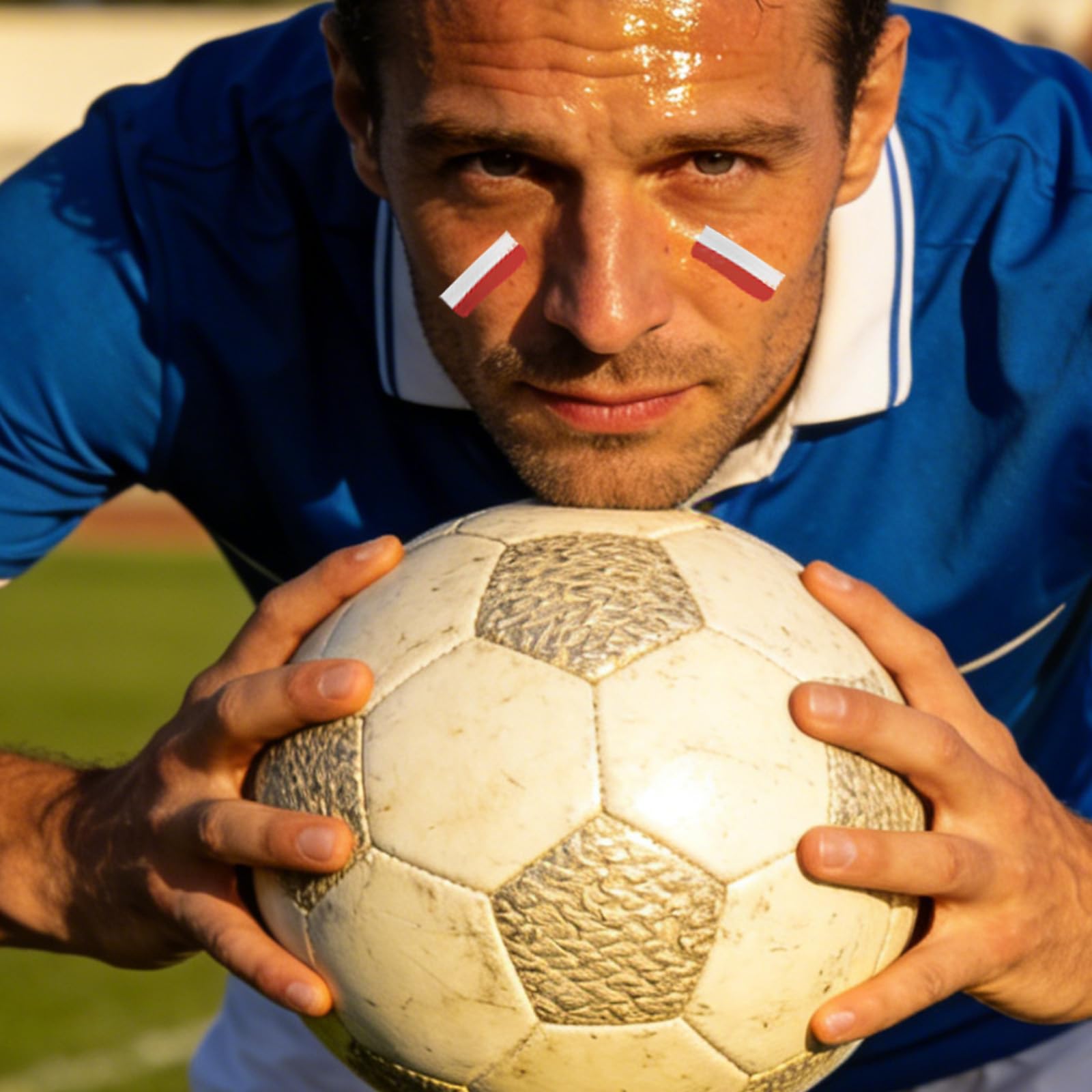 4szt Sportowy Sztyft Malowania Twarzy, Bezpieczna Ochrona Przed Oślepieniem 2-Kolorowa Farba Twarzy do Futbolu Nożnej Softballu Baseballu dla Dorosłych Sportowców (Czerwono-Biały)