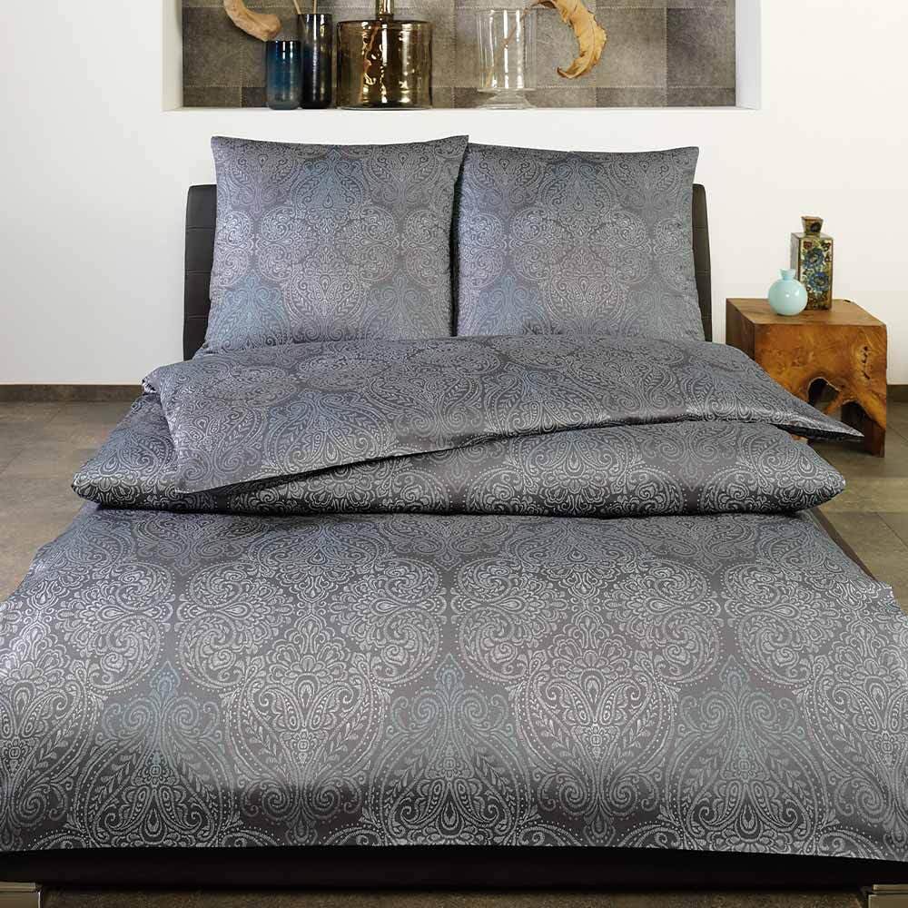 ESTELLA Mako Jersey pościel 135 x 200 Elias Aqua ornamenty niebieska 6422-665