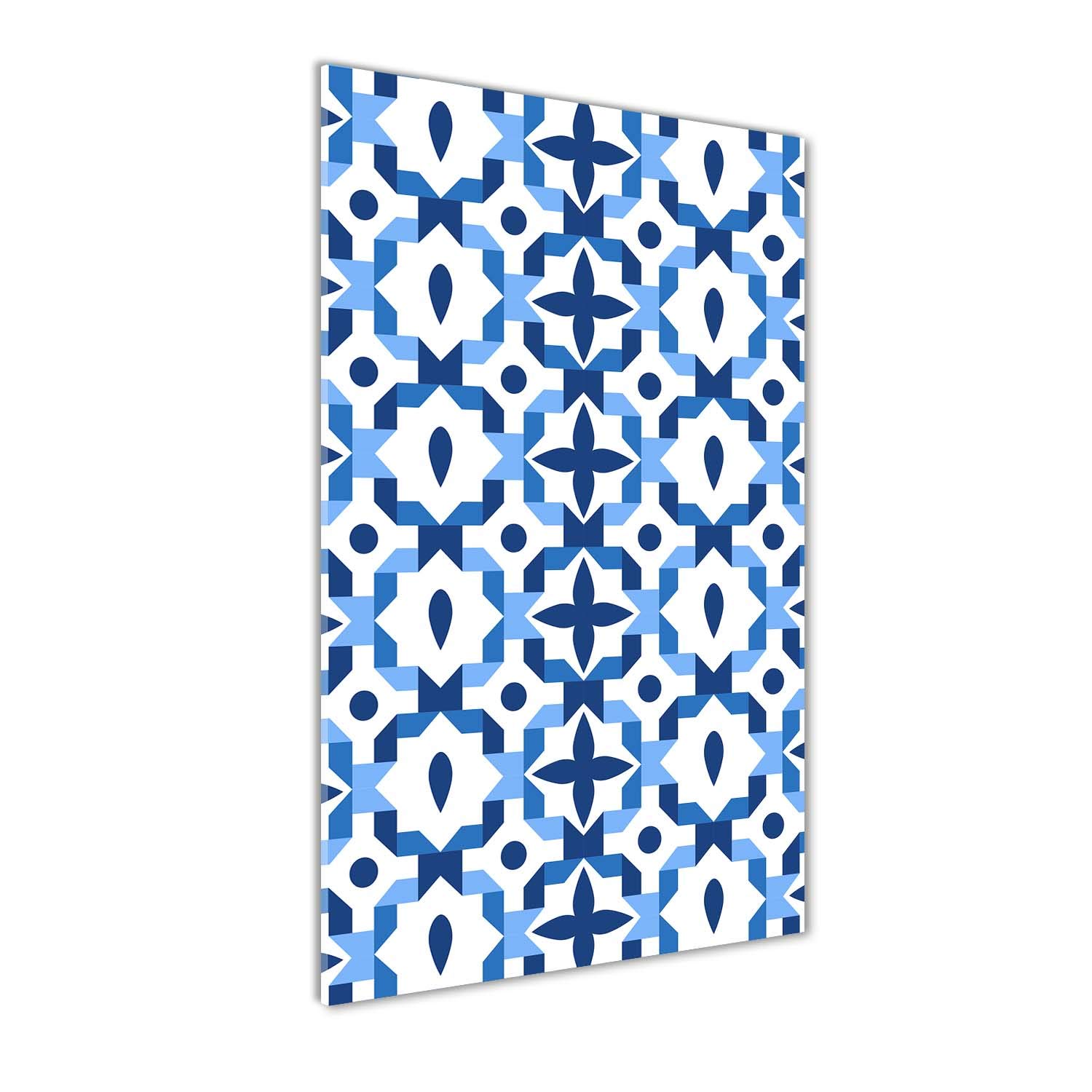 Déco mural derrière le plastique avec impression sur verre acrylique bleu Tulup 60x120