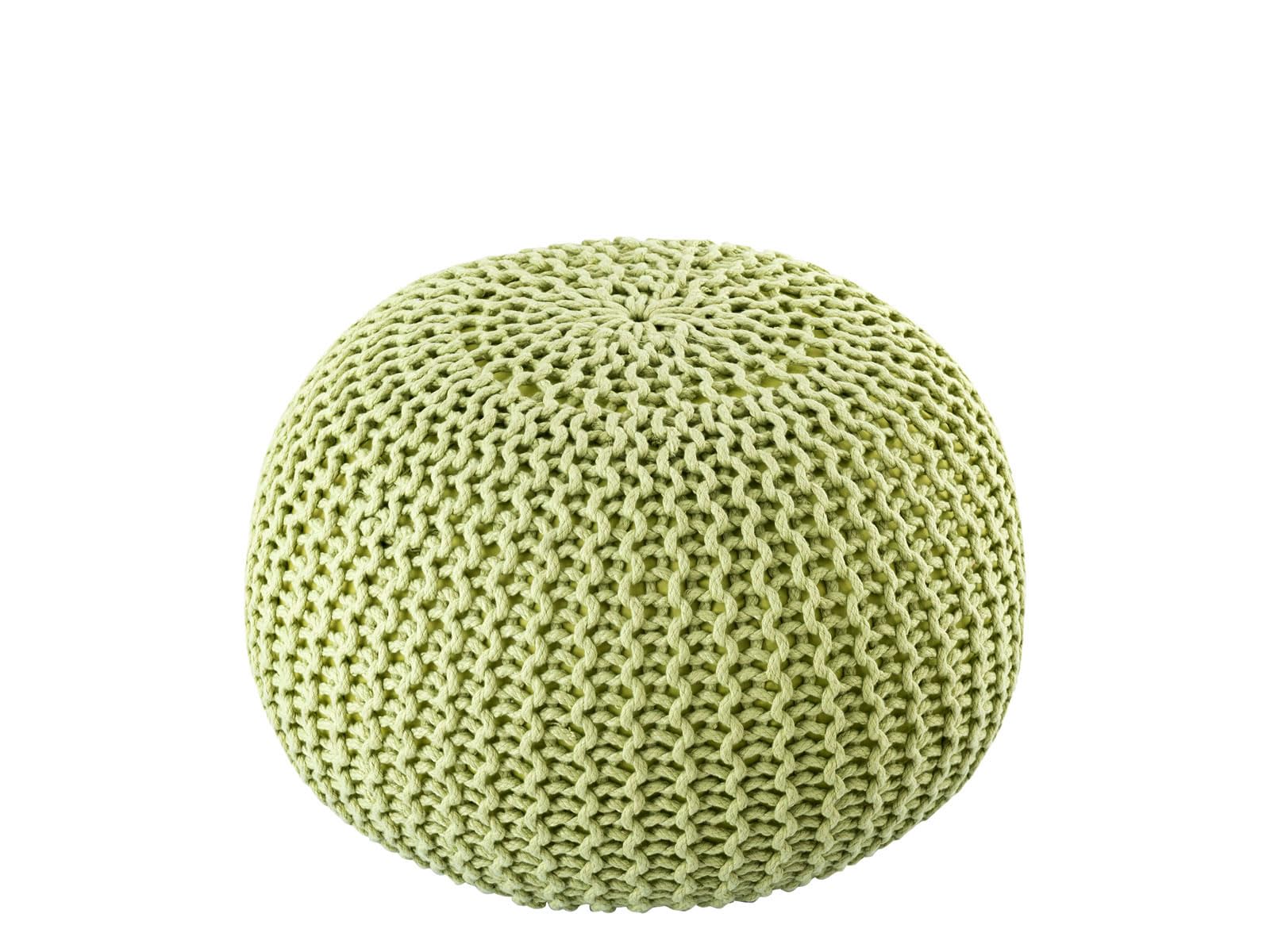 Pouf Premium ø45cm Sitzhocker Strickpouf Innen Terrasse Pool Garten nachhaltig apfelgrün - Lettuce Green