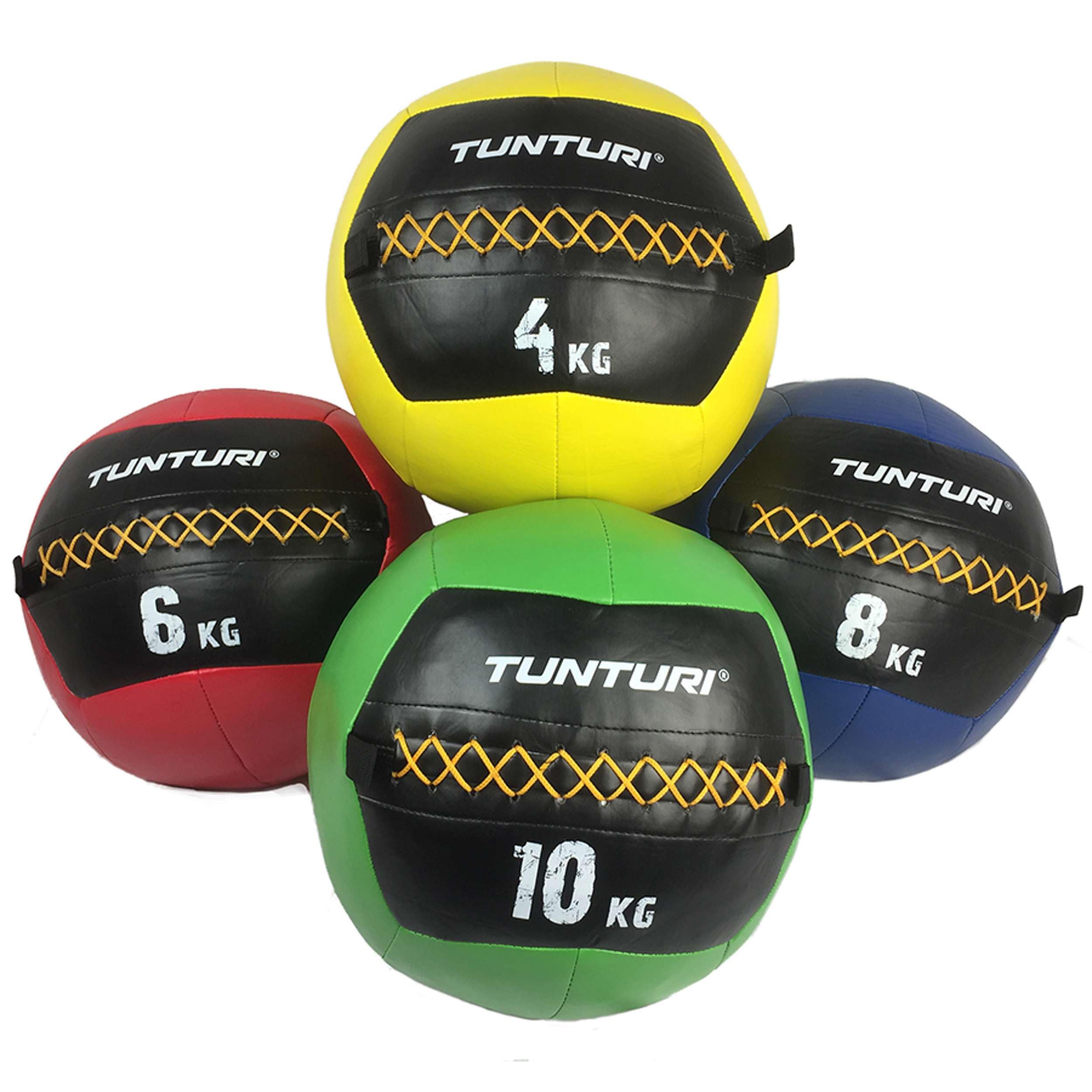Tunturi Balle Murale Wall Ball Functional Training 10kg Vert