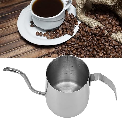 Miniatura 4 de Hervidor de café para verter sobre el café, cafetera larga y estrecha, boquilla pequeña de cuello de cisne, cafetera de goteo de acero inoxidable