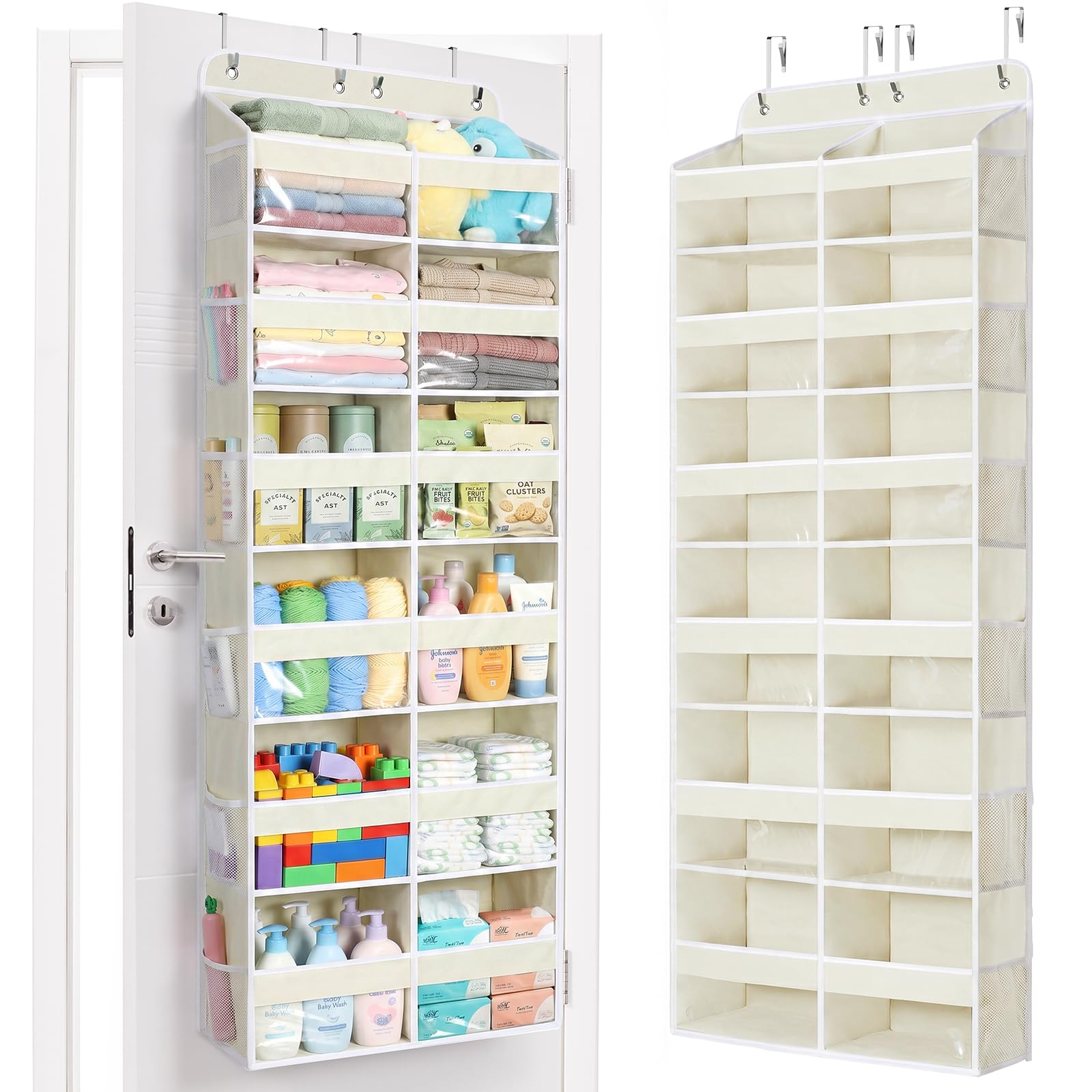 Yecaye 6 Tier Over The Door Organizer, Door Organizer with 12 Compartments