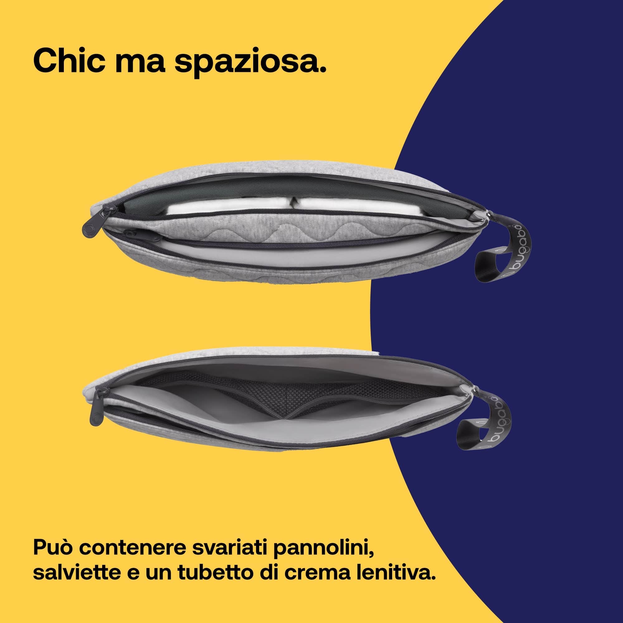 Bugaboo Pochette per il Cambio Materassino Rimovibile, Fasciatoio Portatile da Viaggio Resistente all’Acqua e Facile da Pulire per il Cambio Pannolino Fuori Casa, in Light Grey Mèlange