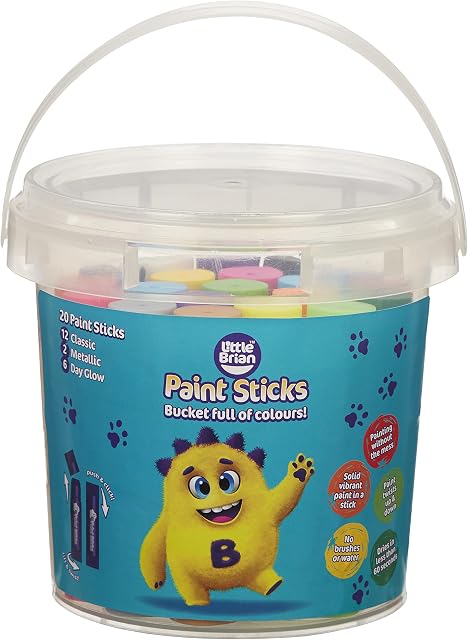 Little Brian Paint Sticks Assorted 20 Colours Bucket