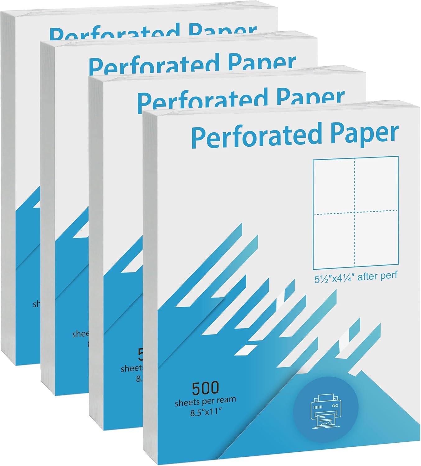 LINGLONG Premium Perforated Paper 8.5 x 11" 4 Part Perf White Cardstock 21lb 4 Reams/Carton(2000 Sheets) US Letter paper for Statements, Invoices (4 Part Perf White 4-1/4 X 5-1/2")
