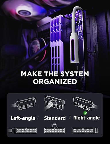 Miniatura 2 de AsiaHorse Hydrus-24PIN - Cable de extensión de fuente de alimentación para PC ARGB LED, cable de extensión de alimentación de placa base de alambre