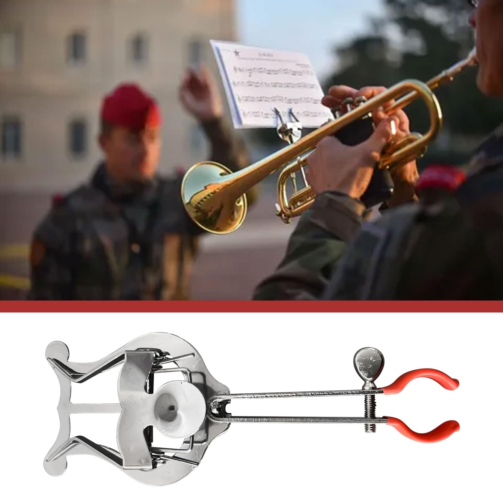 3pcs Trompete Lyre, Trompete Marsch Leier Clamp-On Musik Clip Instrument Teile Trompete Noten Clip Musik Clamp On Halter Ständer für Instrumente