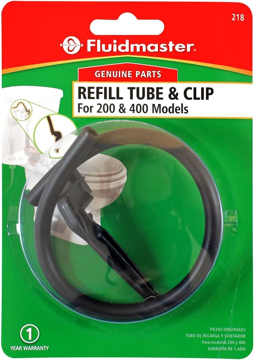 Fluidmaster 218 Toilet Refill Tube and Clip Replacement, For 100,200,200A, 400A and Most Other Valves , Black : Tools & Home Improvement