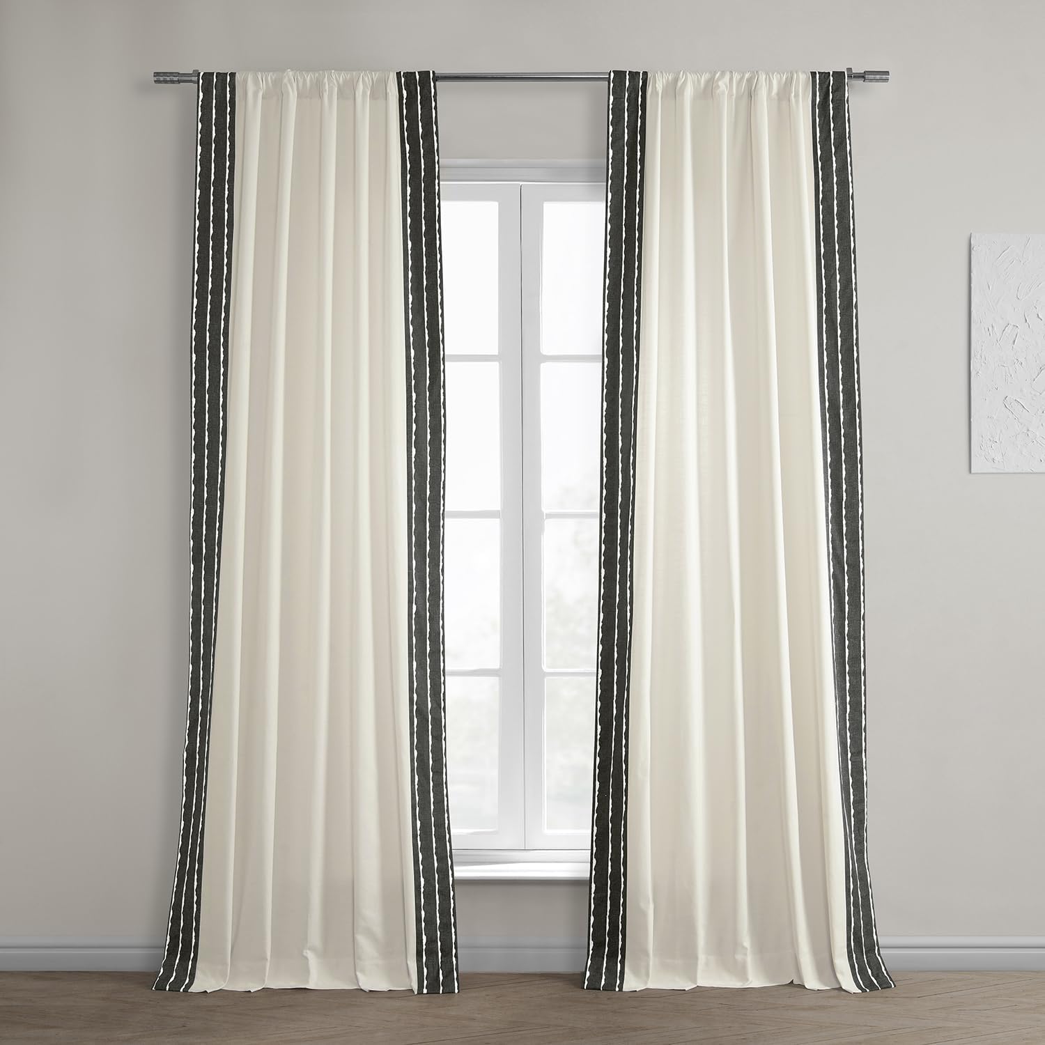 Amazon.com: HPD Half Price Drapes Bordered Solid Cotton Curtains for ...