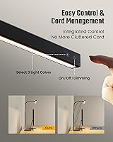 Vista 4 de SUPERDANNY Lámpara LED de escritorio para el hogar y la oficina, luz para el cuidado de los ojos con base, lámpara de 12W con control táctil, 3