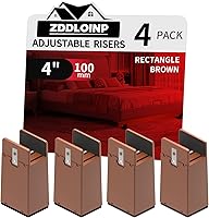 Vista 21 de Elevador de cama con abrazadera de tornillo ajustable, se ajusta al grosor del marco de muebles de 0 a 1.5 pulgadas, altura de elevación de 2